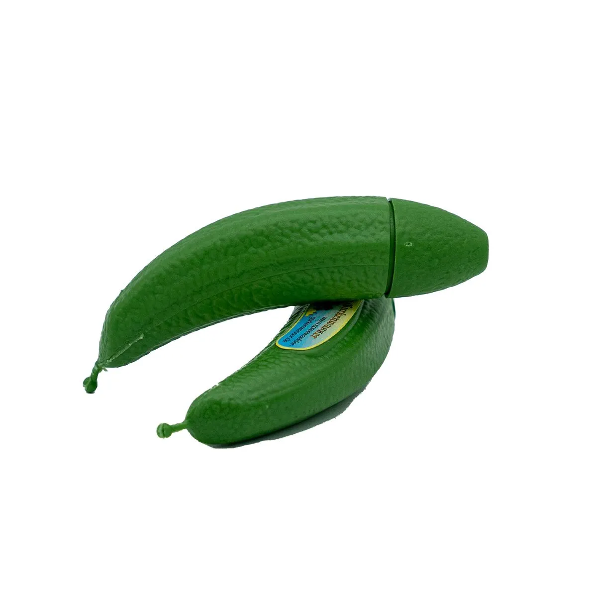 Gurke aus Plastik von hinten in grün