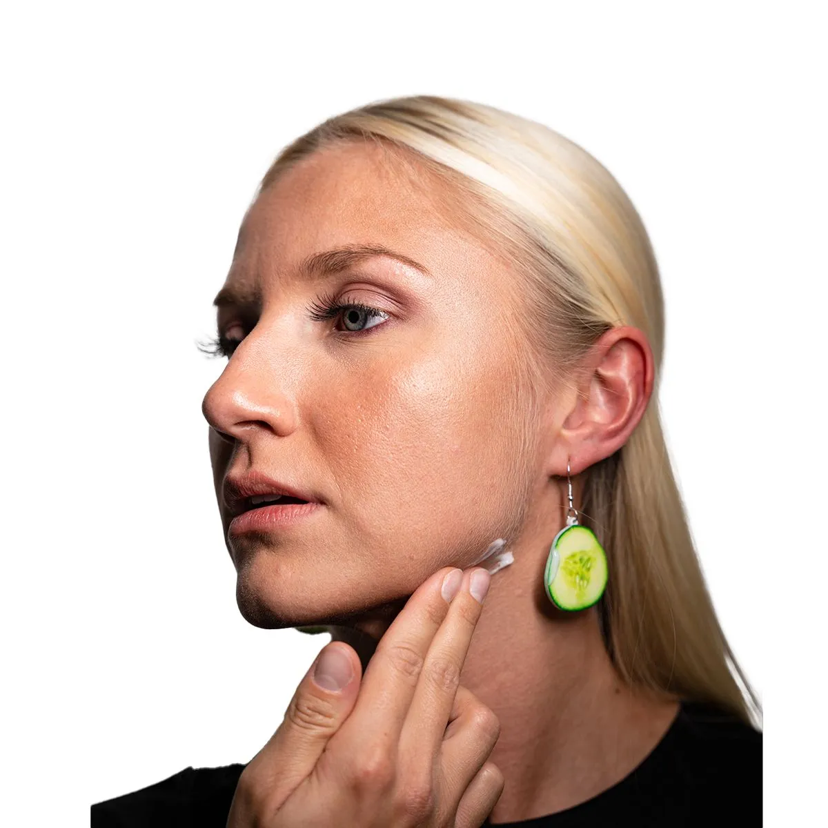 Gurkenscheibe grün, silberner Anhänger