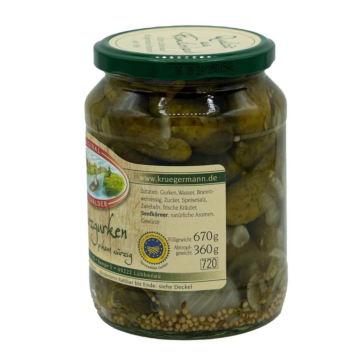 Zutatenliste, Füll- und Abtropfgewicht